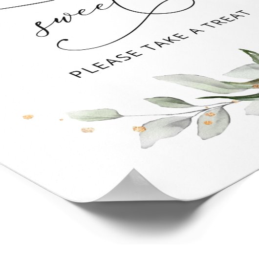 Greenery floral gold elegant Love is lief Poster (Hoek)