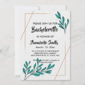 Greenery Floral Gold Foil Leaves bachelor Kaart (Voorkant)