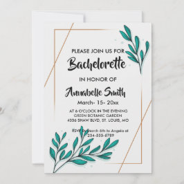 Greenery Floral Gold Foil Leaves bachelor Kaart