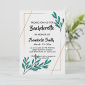 Greenery Floral Gold Foil Leaves bachelor Kaart (Staand voorkant)