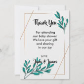 Greenery Floral Gold Foil Leaves bedankt Kaart (Voorkant)