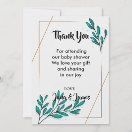 Greenery Floral Gold Foil Leaves bedankt Kaart