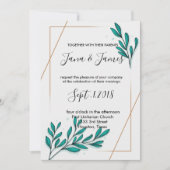 Greenery Floral Gold Foil Leaves Kaart (Voorkant)
