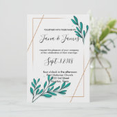 Greenery Floral Gold Foil Leaves Kaart (Staand voorkant)
