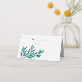 Greenery Floral Gold Foil Leaves Plaatskaartje