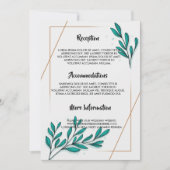 Greenery Floral Gold Foil Leaves trouwprogramma Kaart (Voorkant)