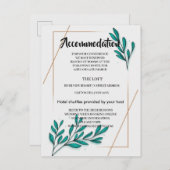 Greenery Floral Gold Foil LeavesAccommodatie card Aankondigingskaart (Voorkant / Achterkant)