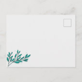 Greenery Floral Gold Foil LeavesAccommodatie card Aankondigingskaart (Achterkant)