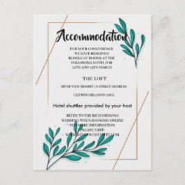 Greenery Floral Gold Foil LeavesAccommodatie card Aankondigingskaart