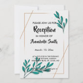 Greenery Floral Gold Foil legeert de ontvangst Kaart (Voorkant)