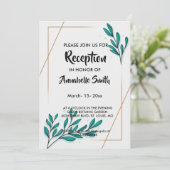 Greenery Floral Gold Foil legeert de ontvangst Kaart (Staand voorkant)