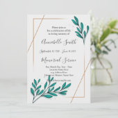 Greenery Floral Gold Foil verliest geheugen Kaart (Staand voorkant)