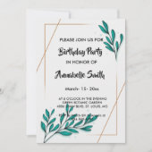 Greenery Floral Gold Foil verliest 's avonds Kaart (Voorkant)