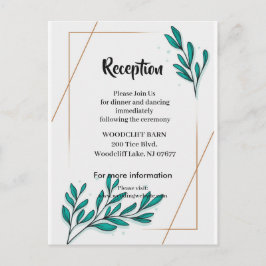 Greenery Floral Gold Foil verliet de ontvangstkaar Aankondigingskaart