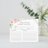 Greenery Floral Gold Foil Vrijgezellenfeest Recipe (Staand voorkant)