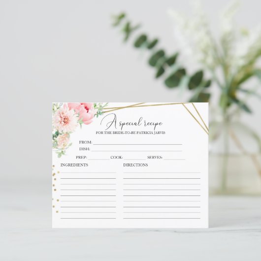 Greenery Floral Gold Foil Vrijgezellenfeest Recipe (Staand voorkant)