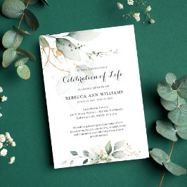 Greenery Floral Gold Natuur Celebration of Life Kaart