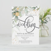 Greenery Floral Krans waterverf Kalligrafie Kaart (Staand voorkant)