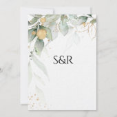 Greenery Floral Krans waterverf Kalligrafie Kaart (Achterkant)