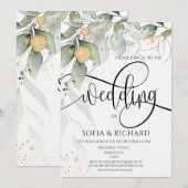 Greenery Floral Krans waterverf Kalligrafie Kaart (Voorkant / Achterkant)