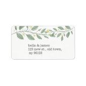 Greenery Floral Minimalist Address Label (Voorkant)