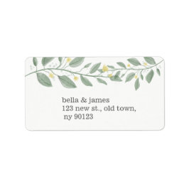 Greenery Floral Minimalist Address Label