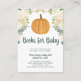 Greenery Floral Pumpkin Herfst Baby Book Request Informatiekaartje
