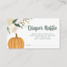 Greenery Floral Pumpkin Herfst Diaper Raffle