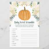Greenery Floral Pumpkin Herfst Word Scramble Game (Voorkant)