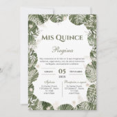 Greenery Floral Quinceañera Spanish  Kaart (Voorkant)