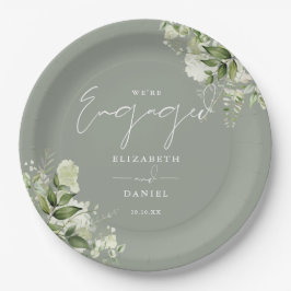 Greenery Floral Sage Green Engagement Party Papieren Bordje