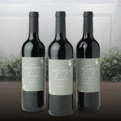 Greenery Floral Sage Green Engagement Party Wijn Etiket