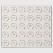 Greenery Floral Script Monogram Elegant Wedding Cadeaupapier (Vlak)