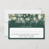 Greenery Floral String Lights Emerald Wedding RSVP Kaartje (Voorkant)