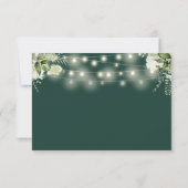 Greenery Floral String Lights Emerald Wedding RSVP Kaartje (Achterkant)