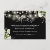 Greenery Floral String Lights Wedding Details Informatiekaartje (Voorkant)