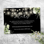 Greenery Floral String Lights Wedding Details Informatiekaartje