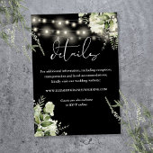 Greenery Floral String Lights Wedding Details Informatiekaartje