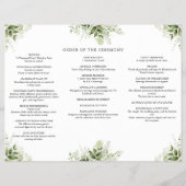 Greenery Floral Trifold Wedding Program Flyer (Achterkant)