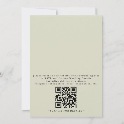 Greenery Floral Tropical Elegant QR Code Wedding Kaart (Achterkant)