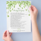 Greenery Floral Vrijgezellenfeest Games Flyer (Hand)