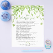 Greenery Floral Vrijgezellenfeest Games Flyer (Enkel)