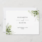 Greenery Floral Wedding Details Informatie Kaart (Achterkant)