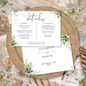Greenery Floral Wedding Details Informatie Kaart