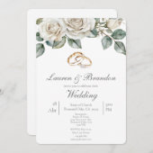 Greenery floral Wedding invitation Kaart (Voorkant / Achterkant)