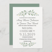 Greenery Floral Wedding Invitations Kaart (Voorkant / Achterkant)