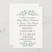 Greenery Floral Wedding Invitations Kaart (Voorkant / Achterkant)