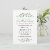 Greenery Floral Wedding Invitations Kaart (Staand voorkant)