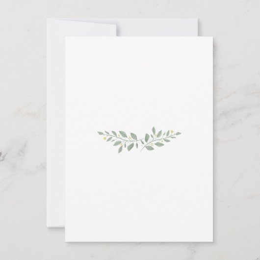 Greenery Floral Wedding Invitations Kaart (Achterkant)
