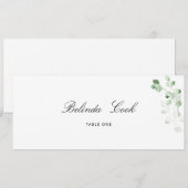 Greenery Floral Wedding Place Card Kaart (Voorkant / Achterkant)